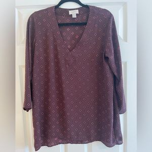 LOFT 3/4 sleeve v-neck blouse